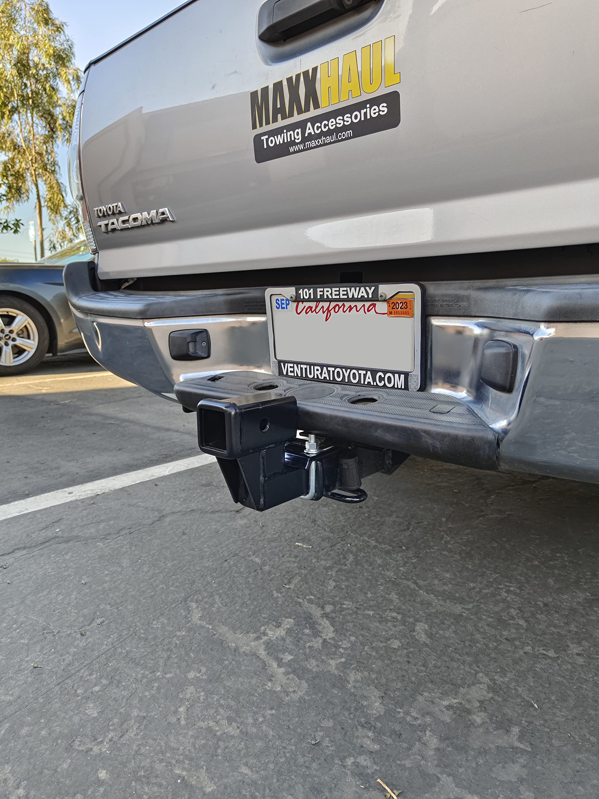 Not for towing a trailer; use with hitch-mounted accessories only.