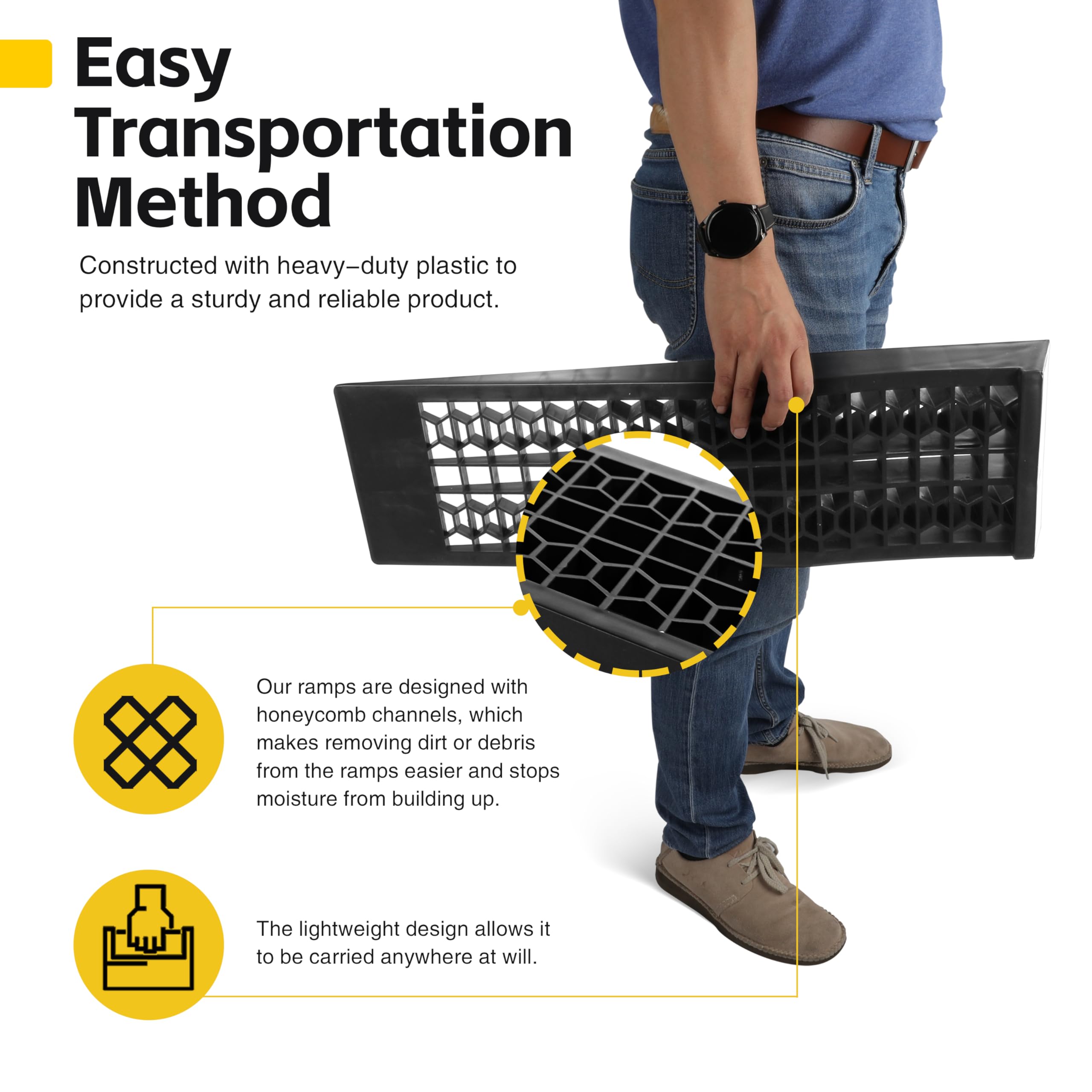 MAXXHAUL 50516 honeycomb channel design demonstrates debris shedding and moisture control