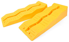 MaxxHaul 50939 3-step leveling ramps, side view, stable parking on uneven terrain.