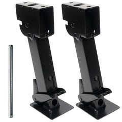 MaxxHaul 50970 stabilizer jack extended to 18 inches for level trailer.