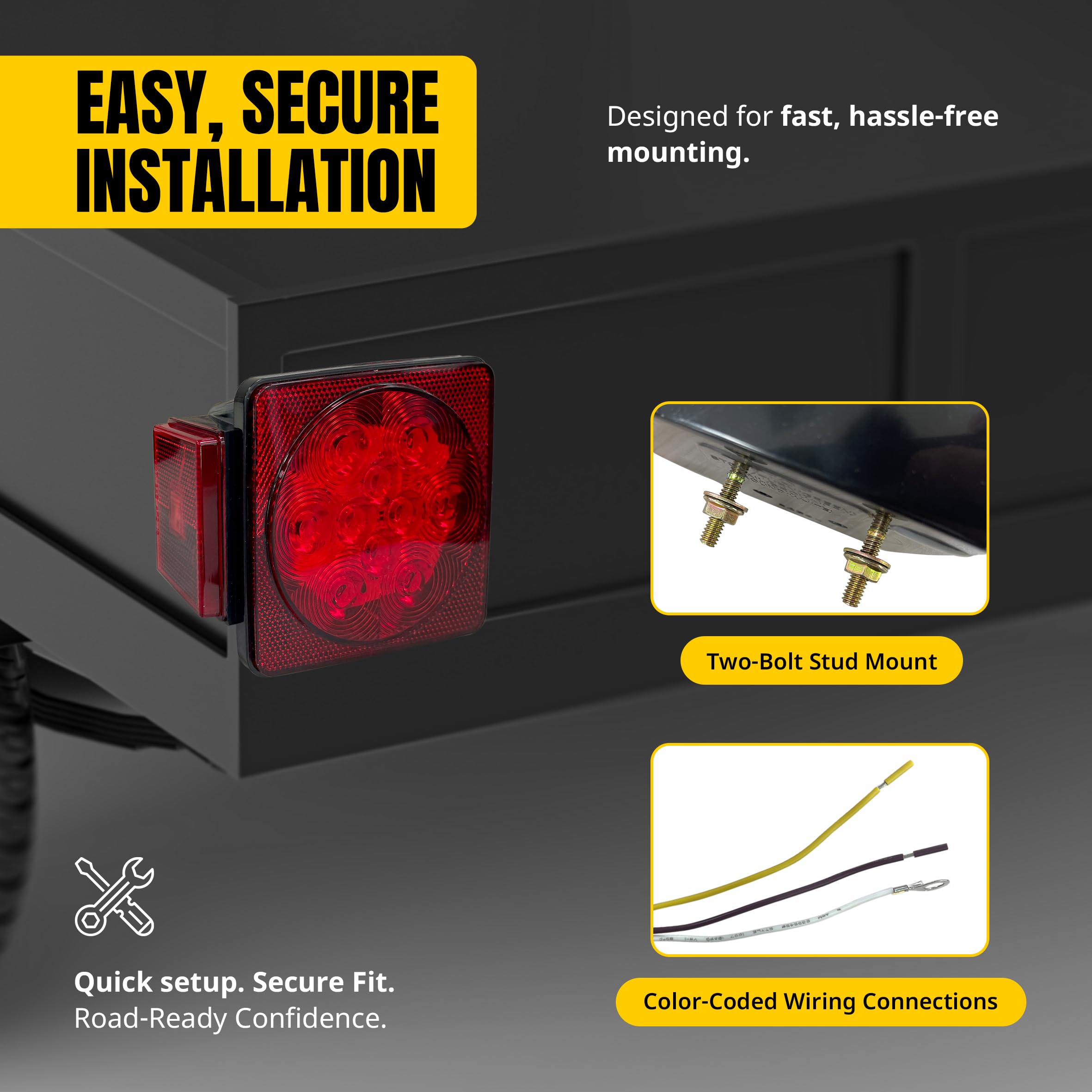MAXXHAUL 70460 LED trailer lights show reliable turn and brake signaling on the road