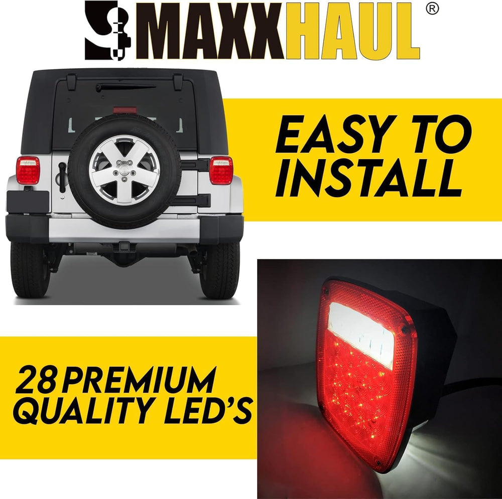 MAXXHAUL 80685 packaged set shows weatherproof, DOT-compliant two-pack for versatile mounting
