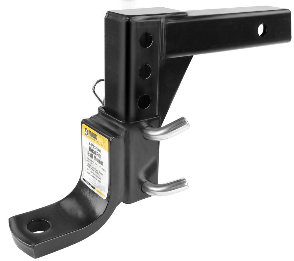 MaxxHaul adjustable ball mount in a 2 inch receiver for secure towing versatility