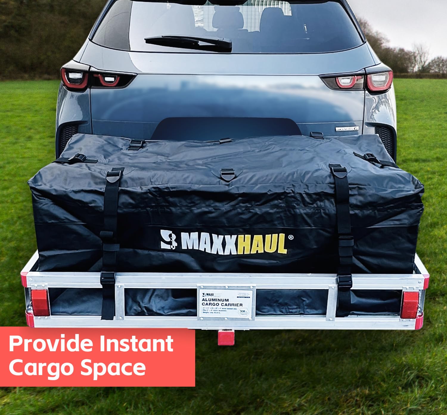 MaxxHaul cargo carrier side rails and reflectors improve safety during travel