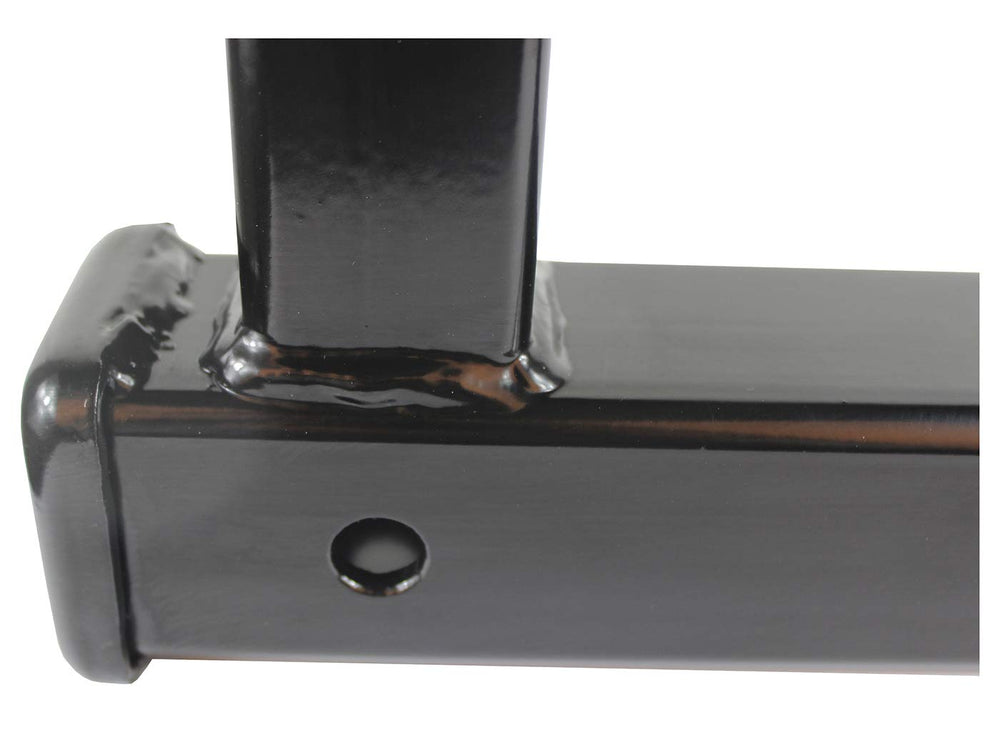 MAXXHAUL dual hitch extension with clear mounting layout aids secure installation.