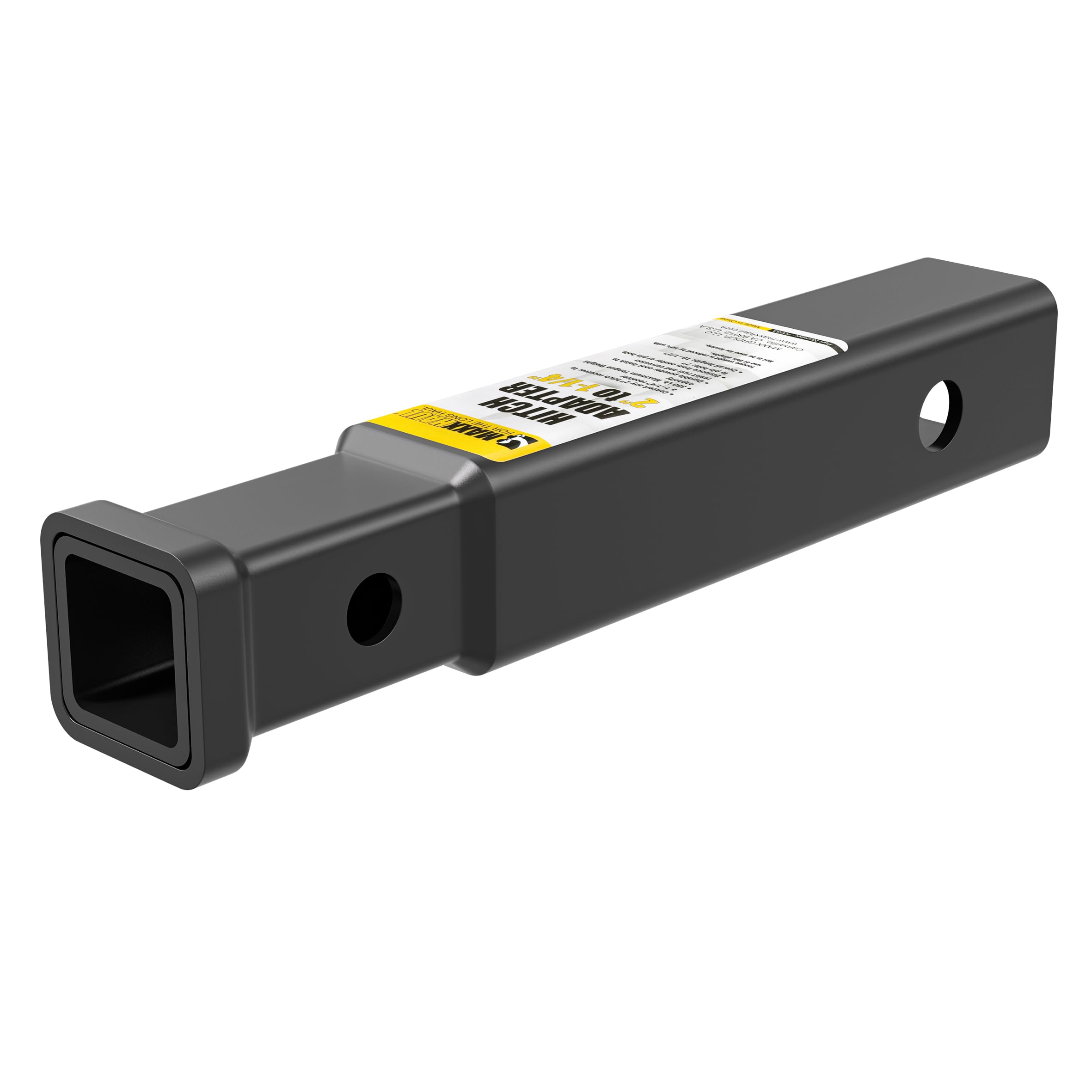 MAXXHAUL hitch adapter converts 2 in to 1-1-4 in for smaller accessories.