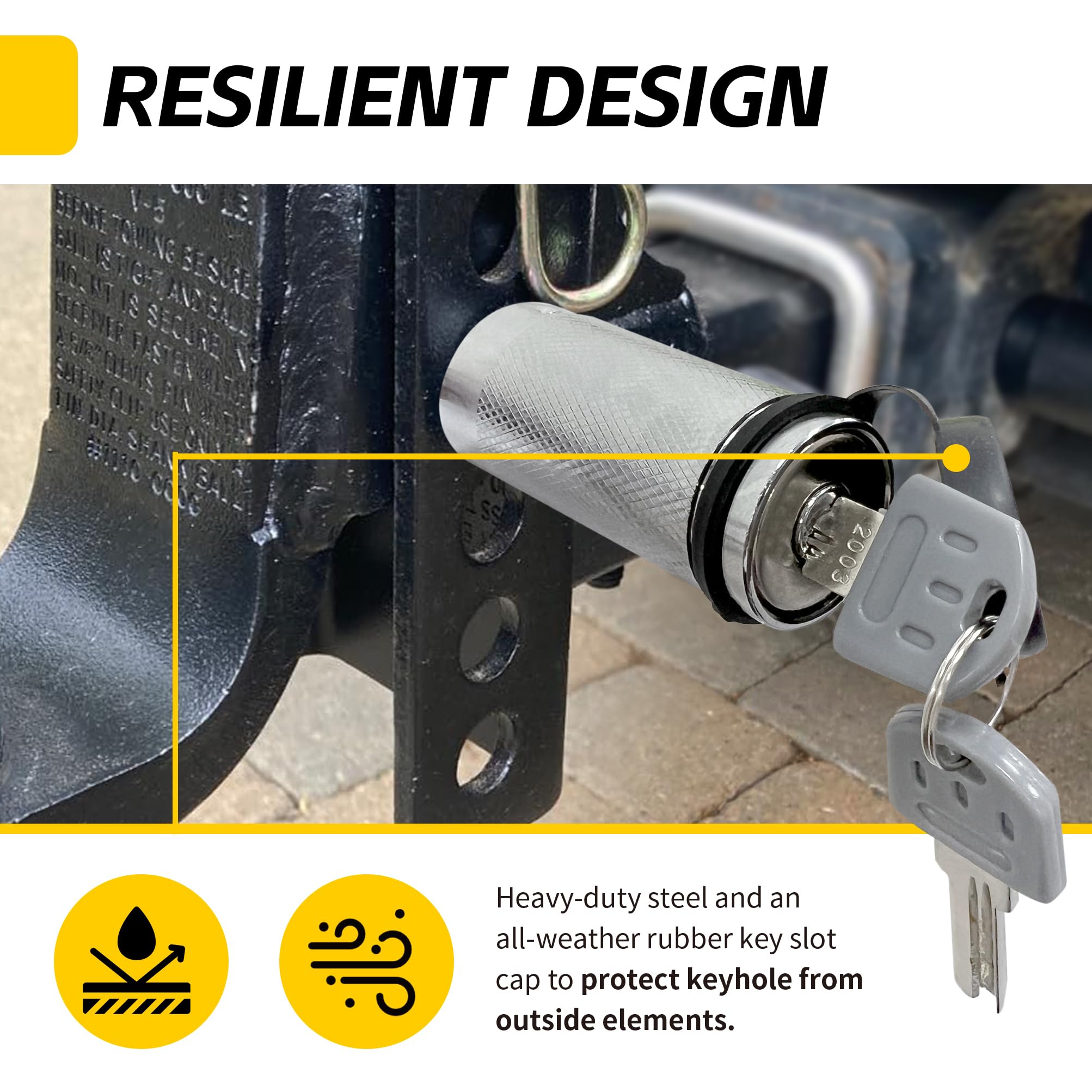 MAXXHAUL press-to-lock technology enables quick, secure locking without key insertion.