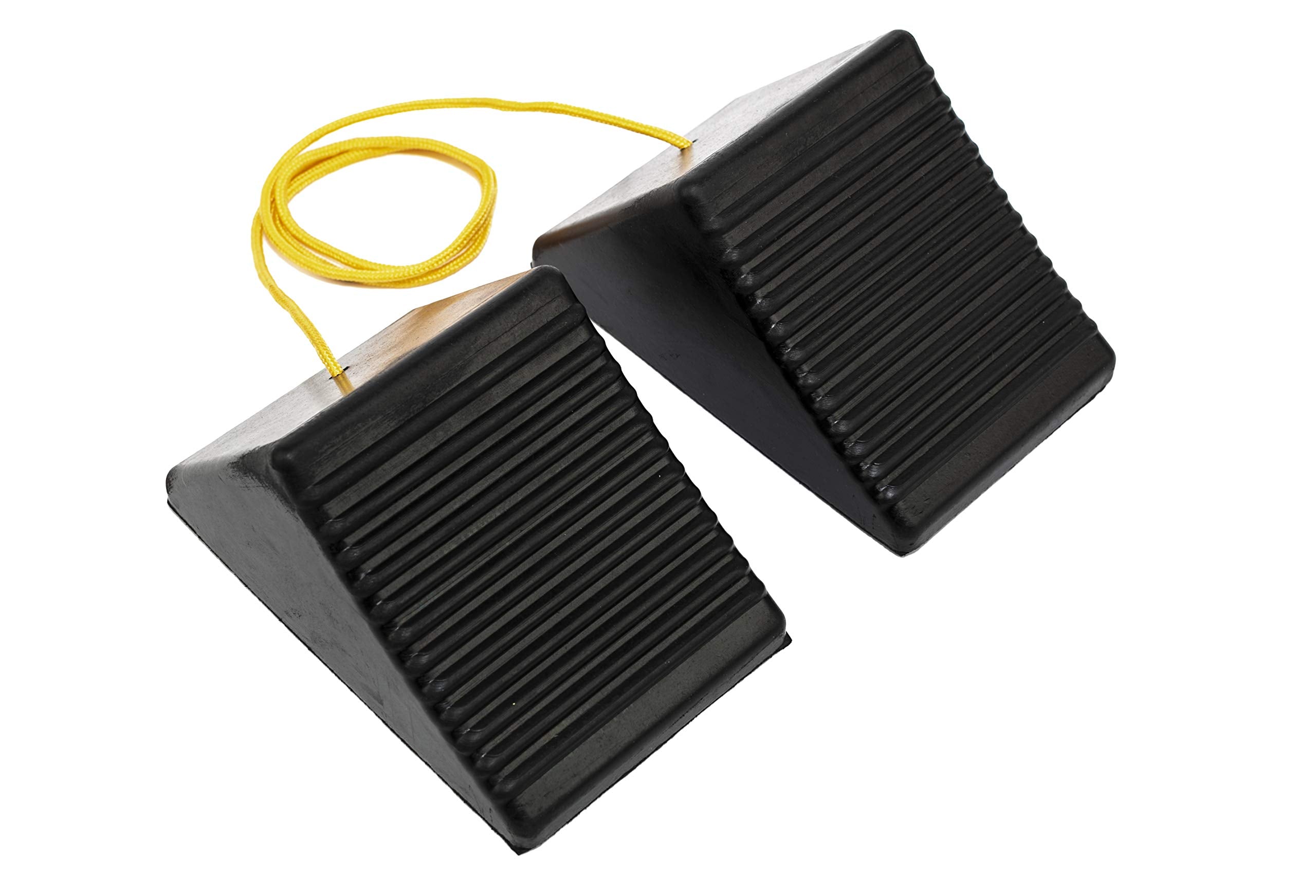 MAXXHAUL rubber wheel chock with traction pad enhances grip on varied surfaces