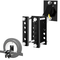 MAXXHAUL spare tire carrier on the tongue mount keeps 10–12 inch tires accessible on trailers.