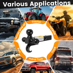 MAXXHAUL triple ball mount with 2-5/16 in ball for heavy-duty towing capacity.