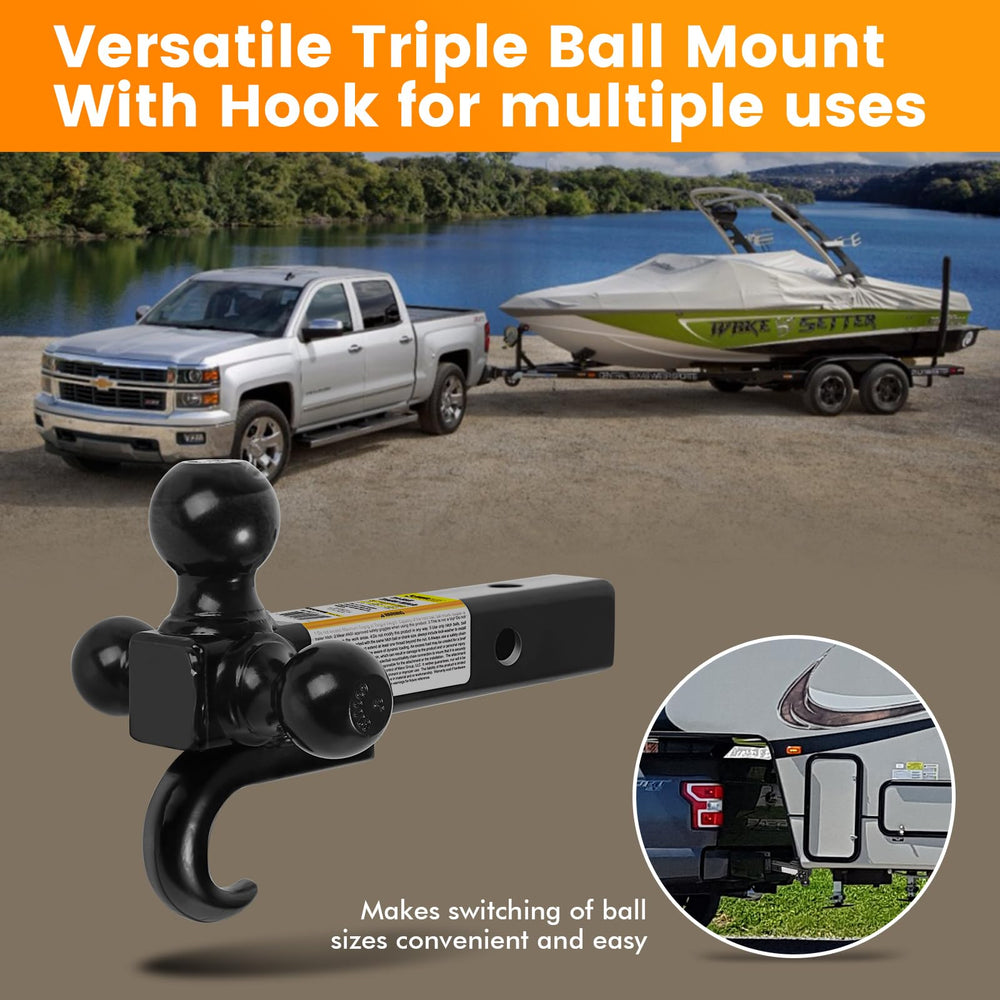 MAXXHAUL hollow shank enables flexible installation in standard 2-inch receivers.