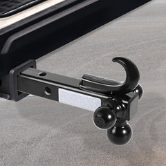 MAXXHAUL triple ball mount shows integrated tow hook for recovery and strap-based towing.