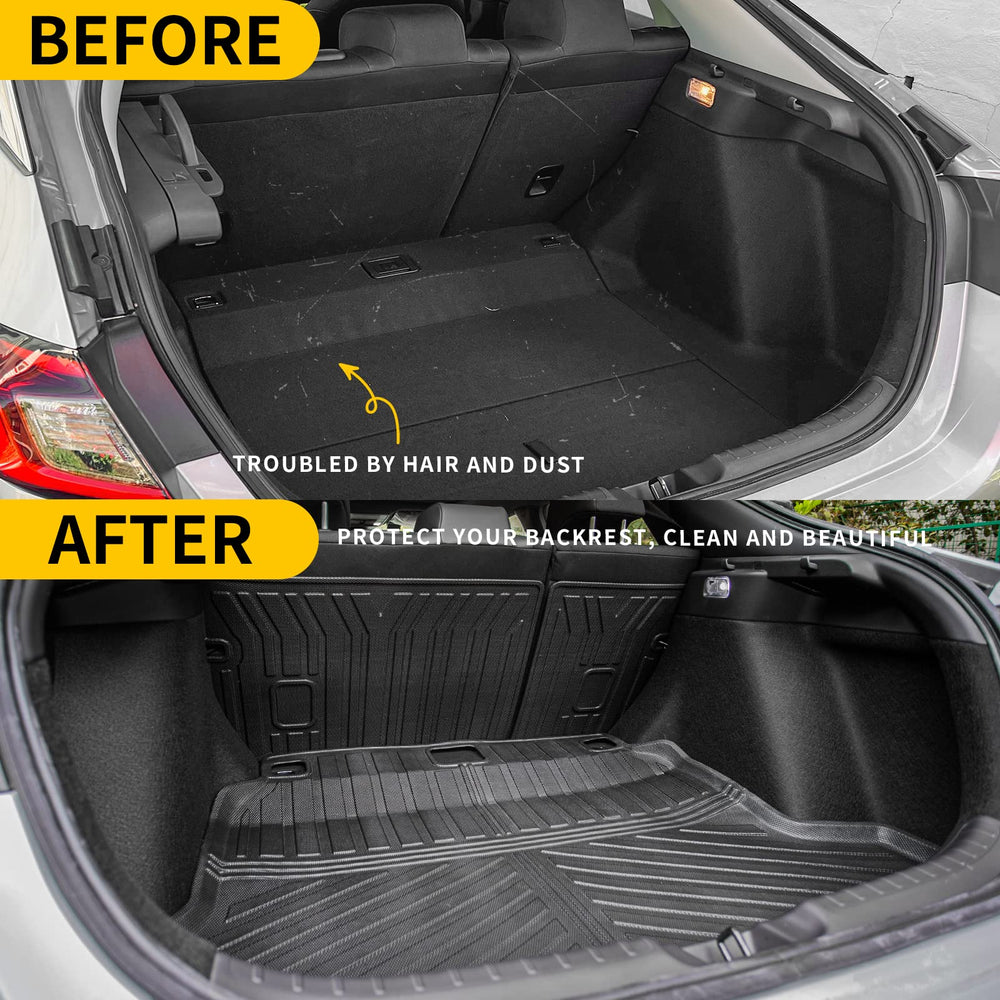 Maxzina Civic hatchback trunk mat in cargo area for spill and dirt defense