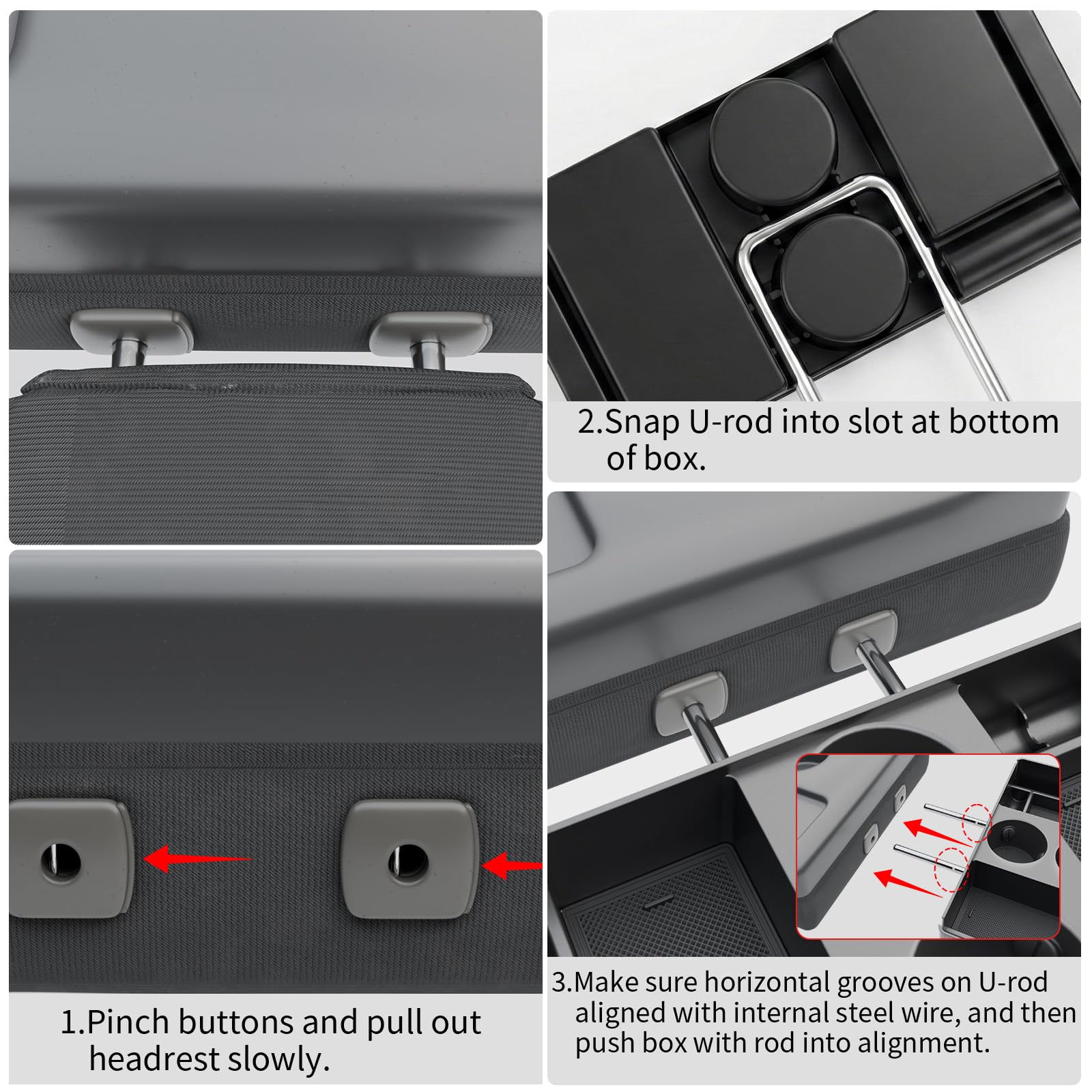 Maxzina easy-install headrest box requires no drilling for quick setup