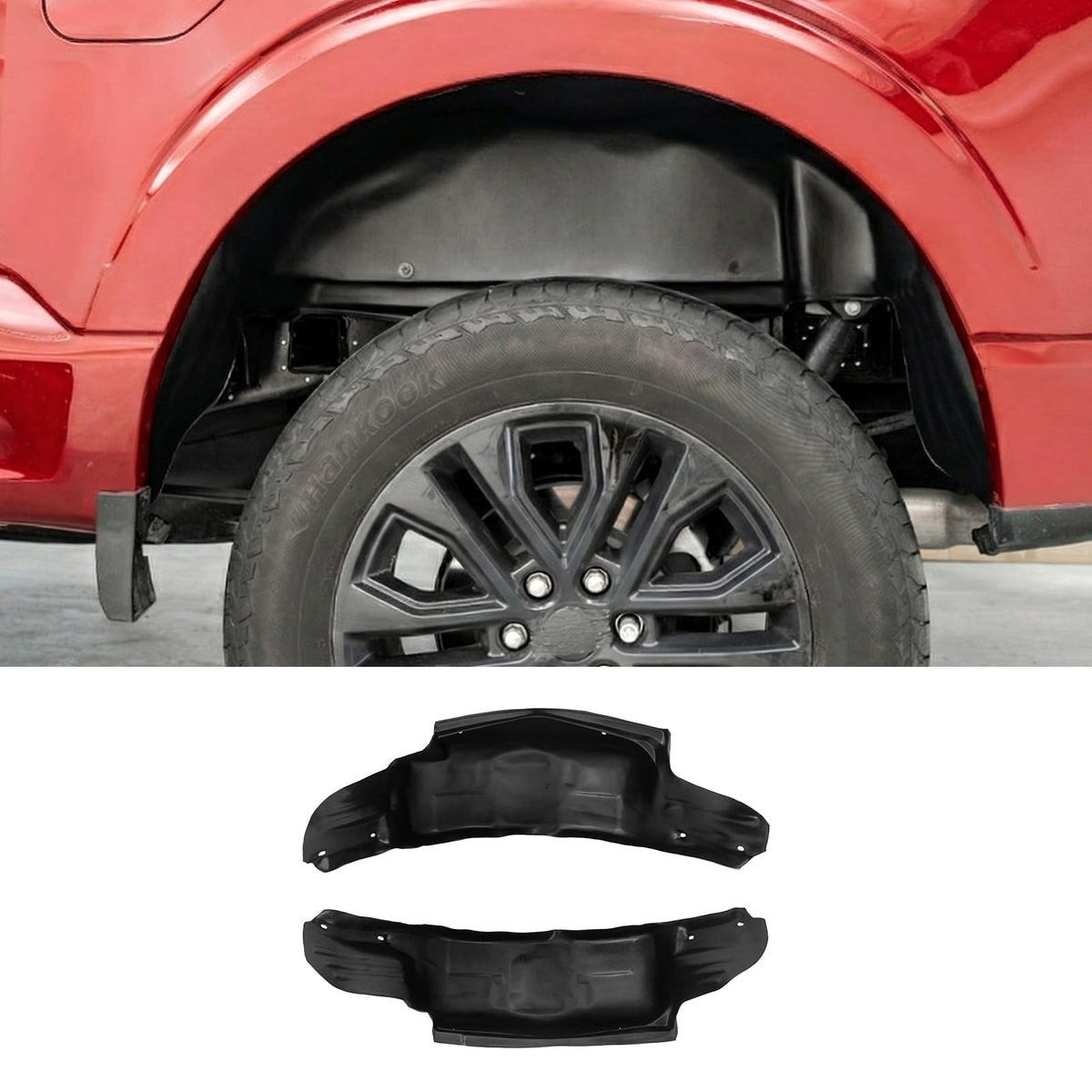 Maxzina rear wheel well liner fitment for Ford F-150 protects against rocks