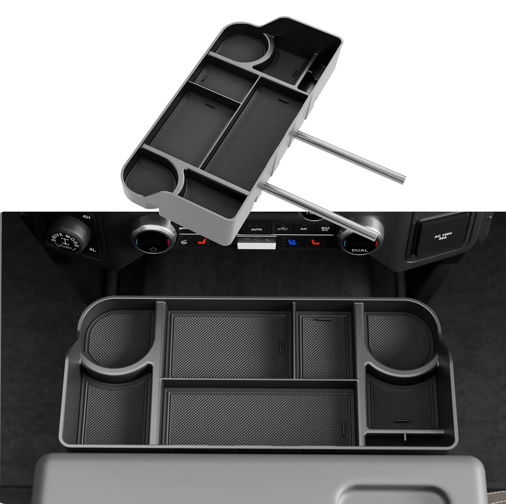Maxzina front center seat headrest organizer keeps phones, coins, and keys within easy reach