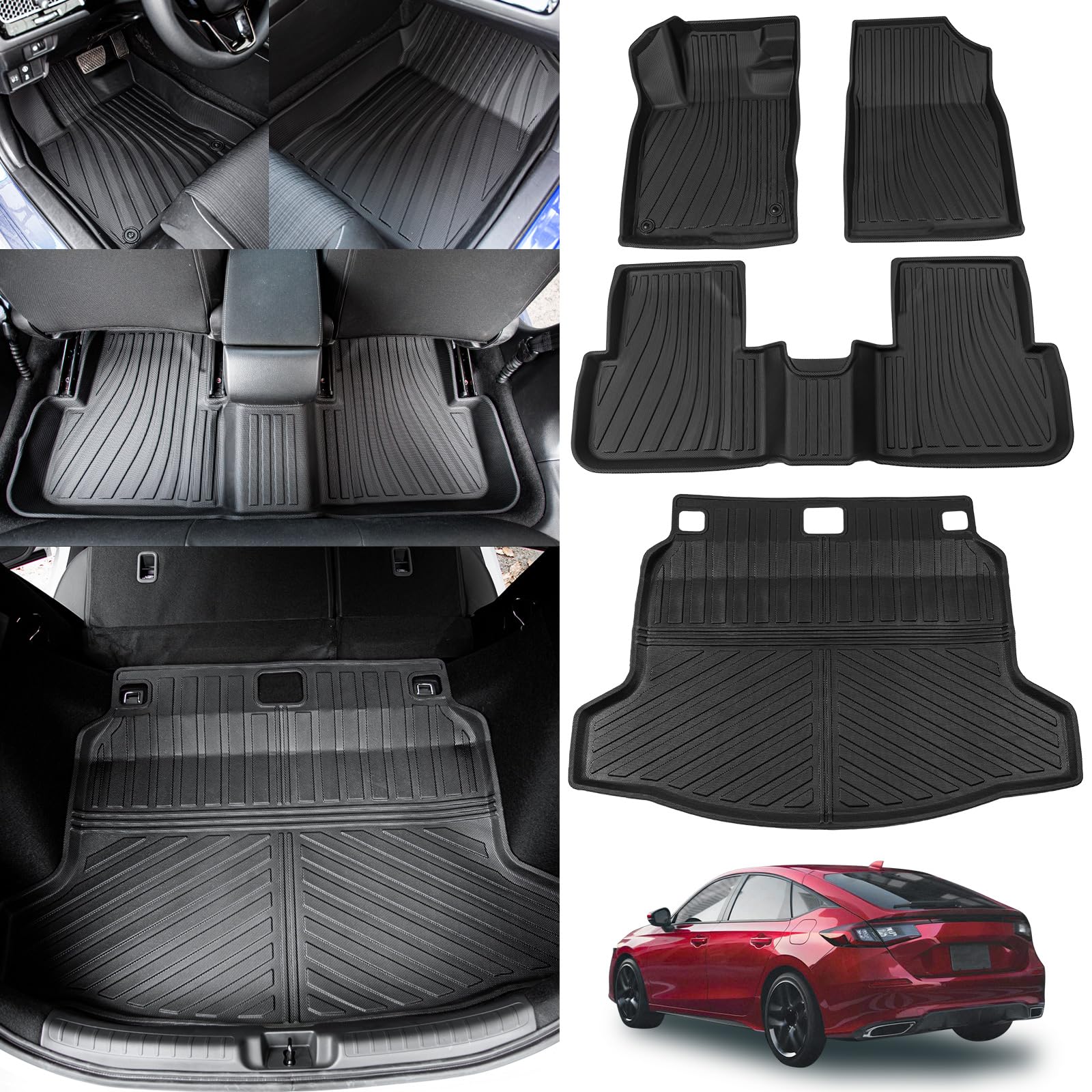 Maxzina Honda Civic Hatchback trunk mat showing all-weather protection in the cargo area