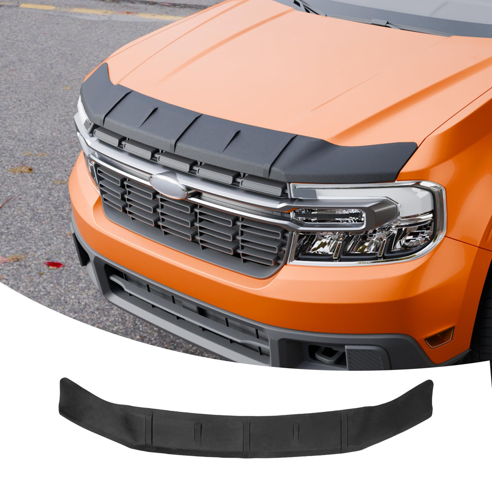Maxzina hood deflector front view protecting the Maverick from debris.