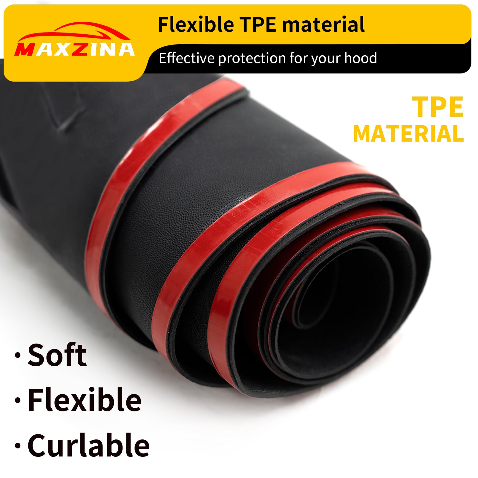 Step-by-step installation guide for Maxzina hood protector.