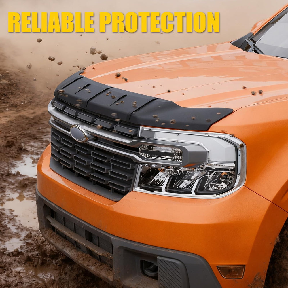 Maxzina hood protector mounted on Maverick 2024 demonstrating debris defense.
