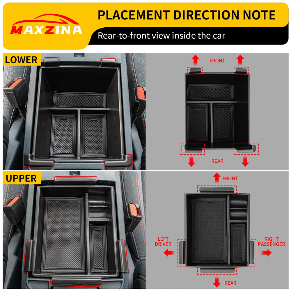 Maxzina Maverick center console lower slot organizer helps reduce clutter on the dash.