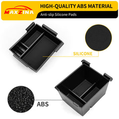 Maxzina Maverick center console with silicone pads minimizes sliding and noise.
