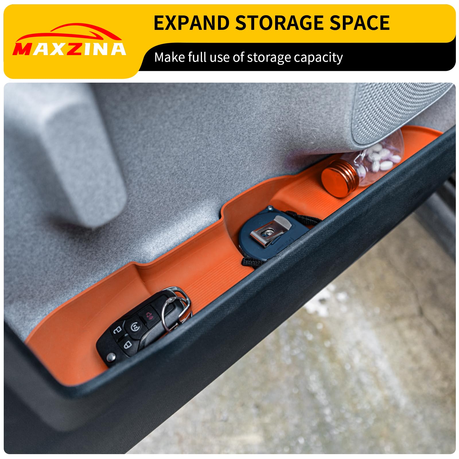 Maxzina orange silicone door pocket setup for small items