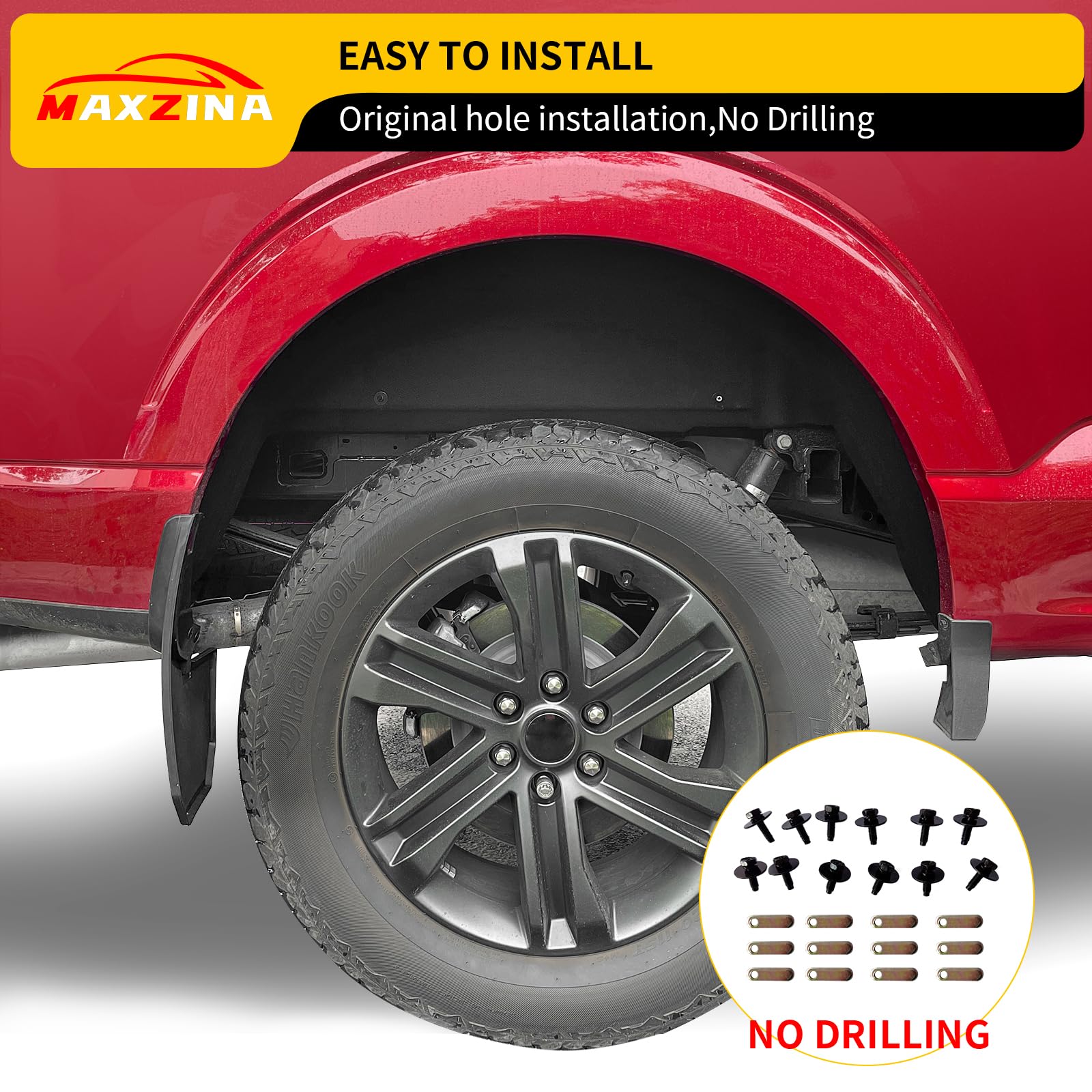 Wheel guards deflect rocks, helping keep underbody cleaner.