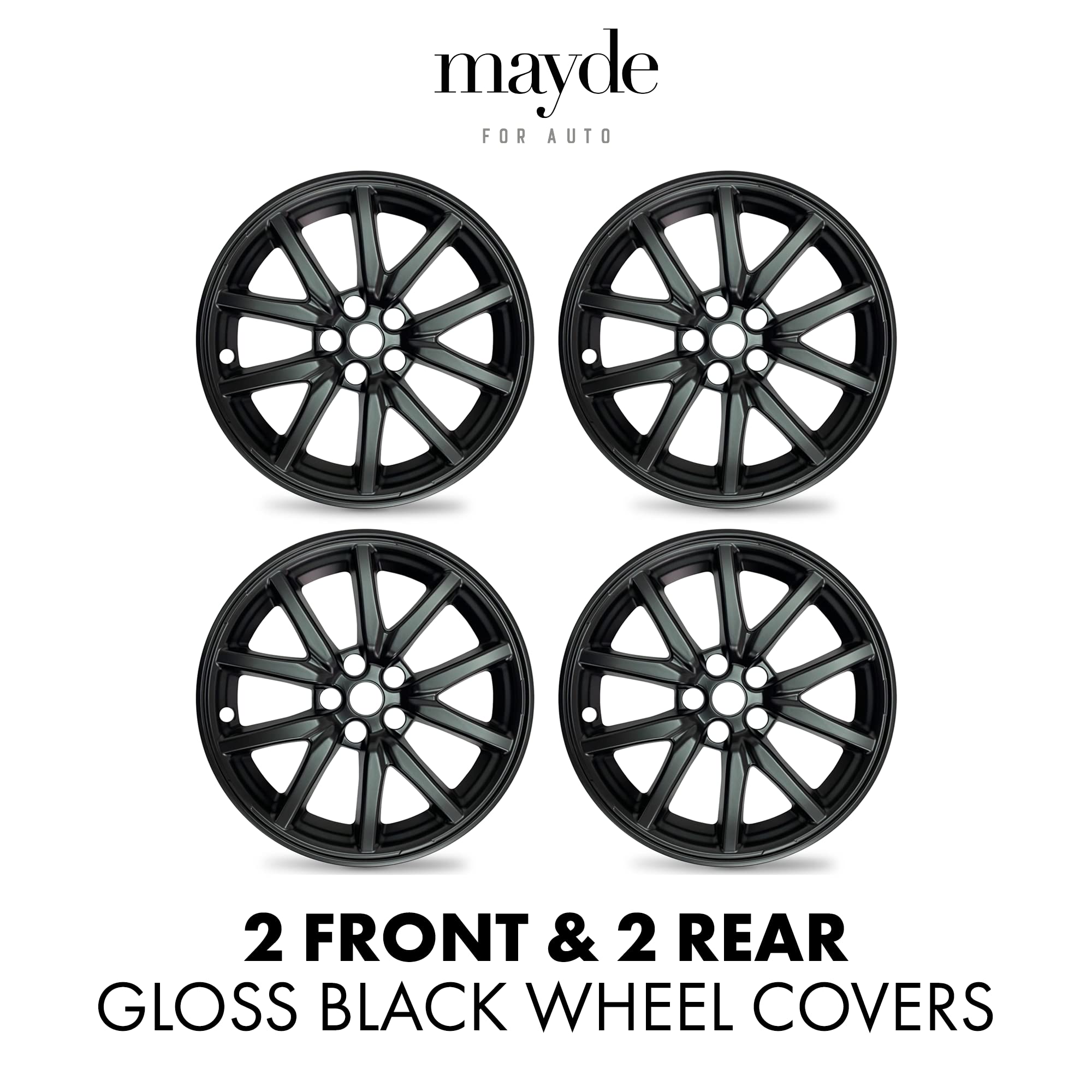 Mayde 18-inch Tesla wheel cover matte finish detail shows quality.