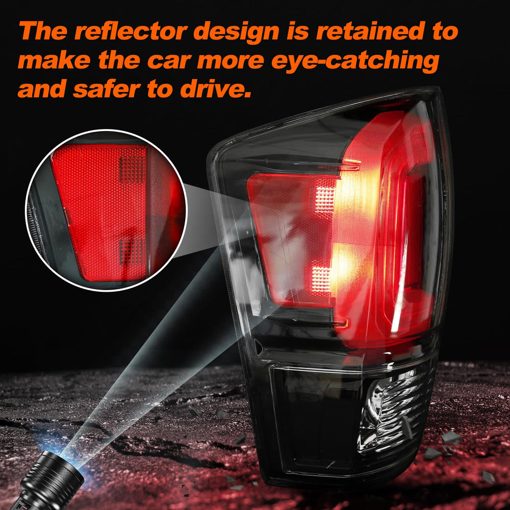 MAYELLO black-red finish tail lights enhance dark-trim Tacomas