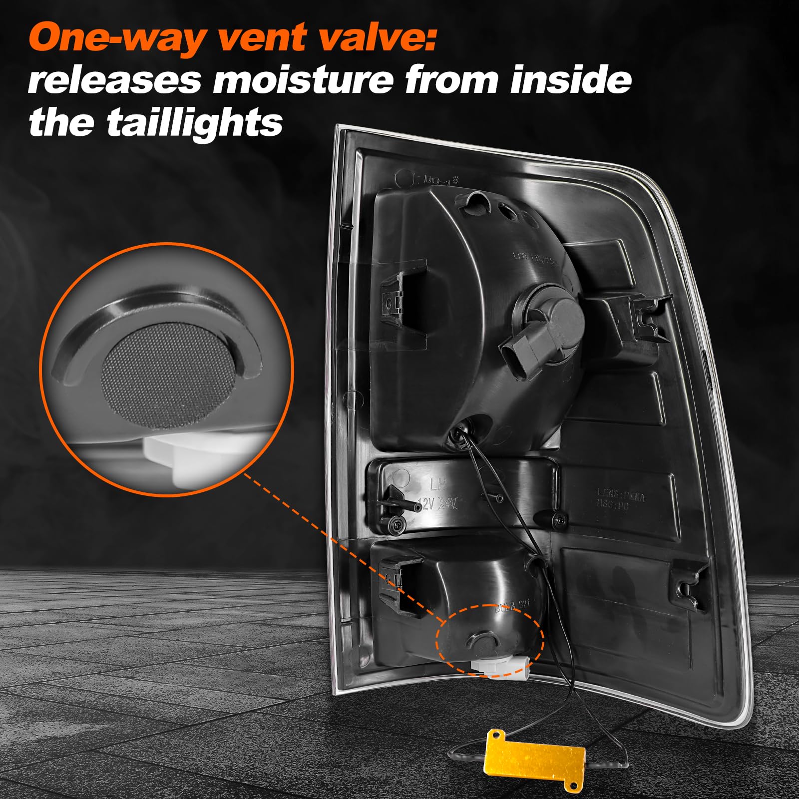MAYELLO clear lens on black tail light improves daytime visibility