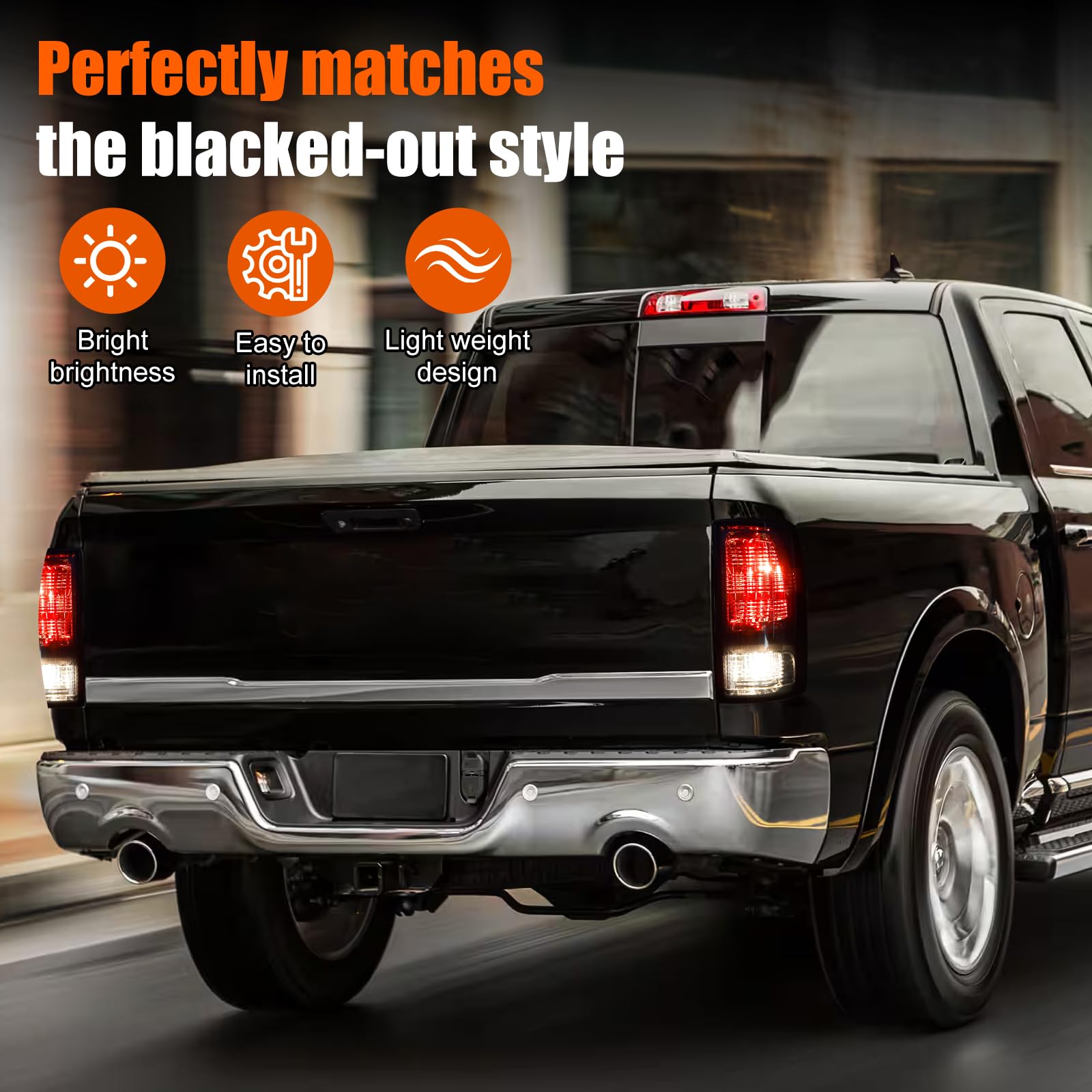 MAYELLO smoked tail lights with bulbs, durable smoked lens for harsh weather