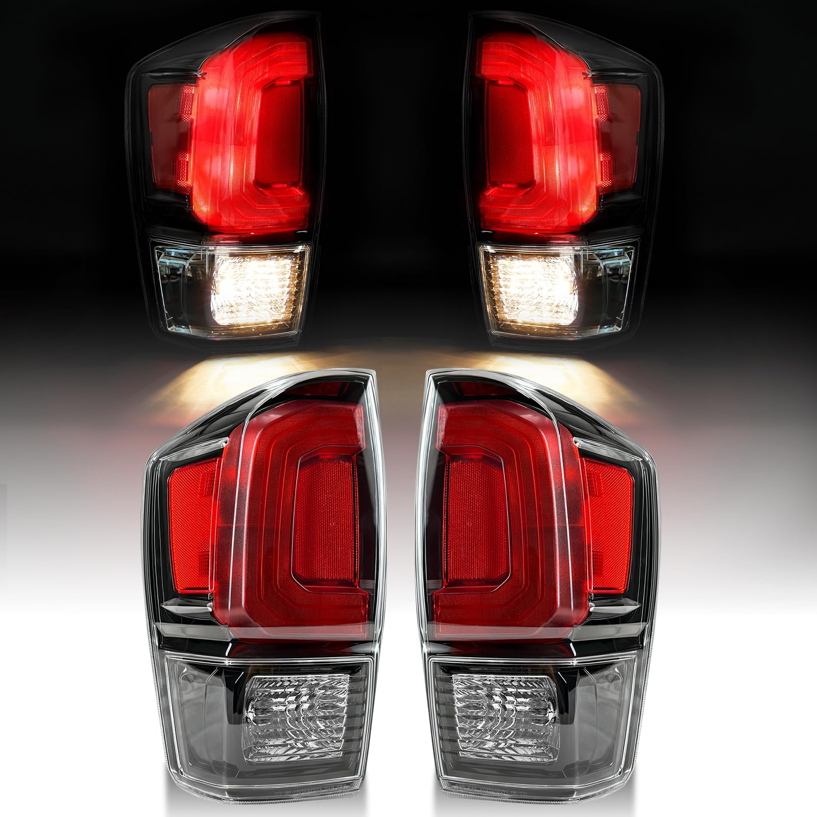 MAYELLO clear lens black tail lights for Toyota Tacoma boost rear visibility
