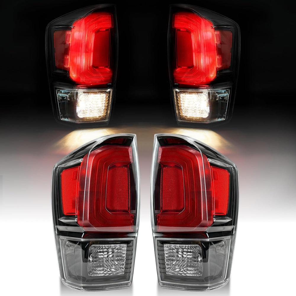 MAYELLO clear lens black tail lights for Toyota Tacoma boost rear visibility