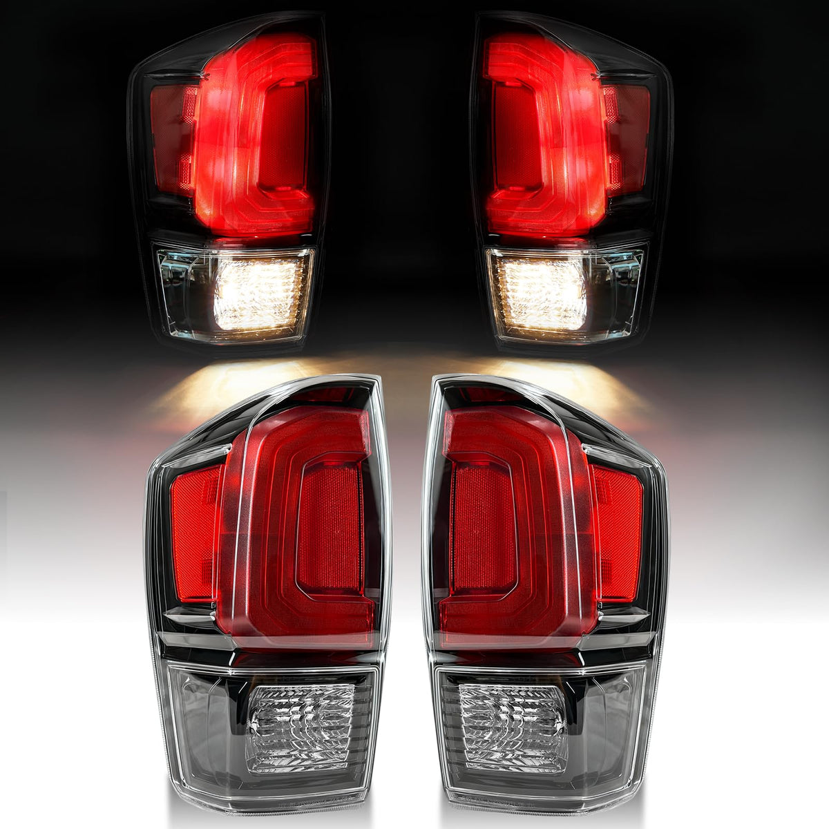 MAYELLO clear lens black tail lights for Toyota Tacoma boost rear visibility