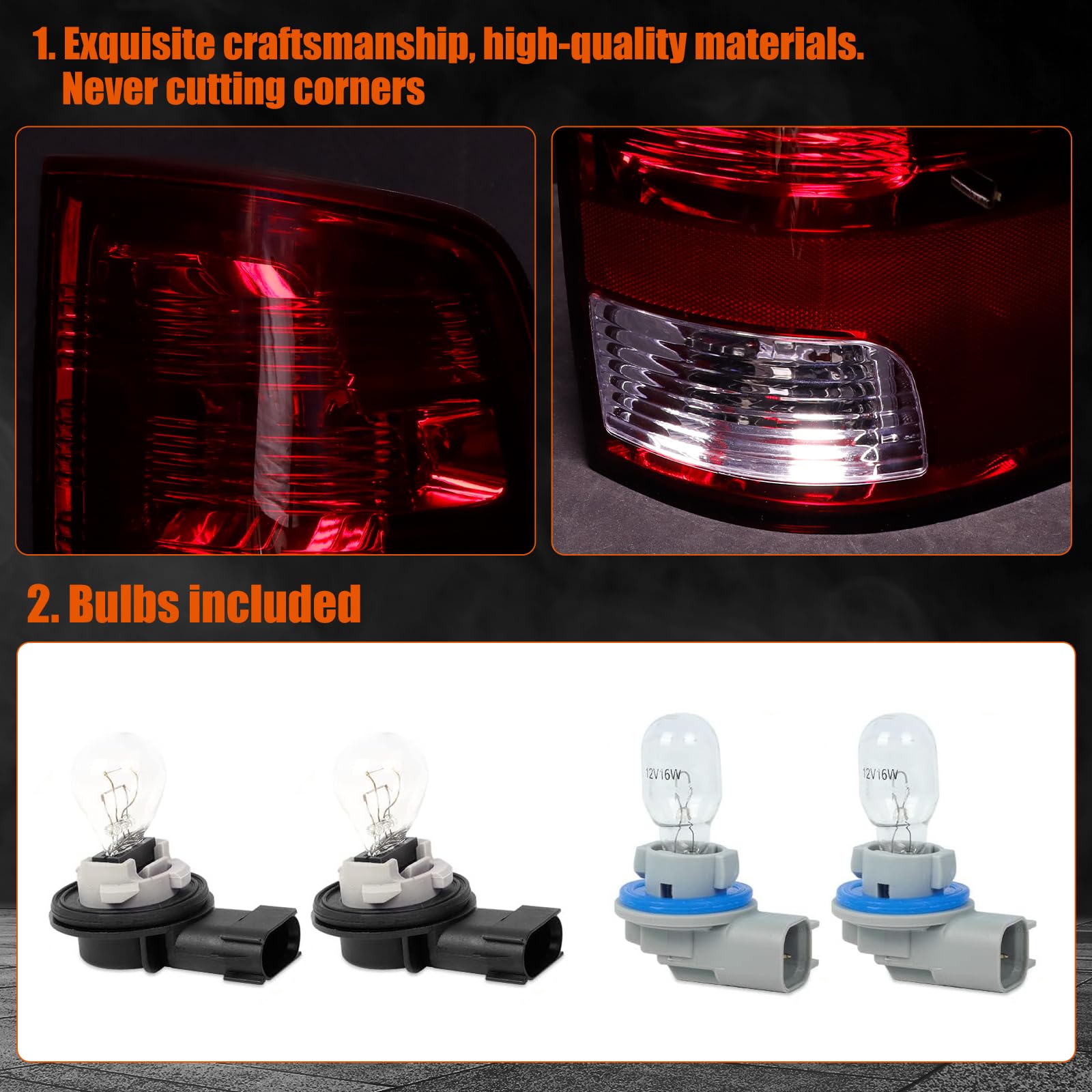 MAYELLO rear lamps with smoked design blend with dark Ram finishes