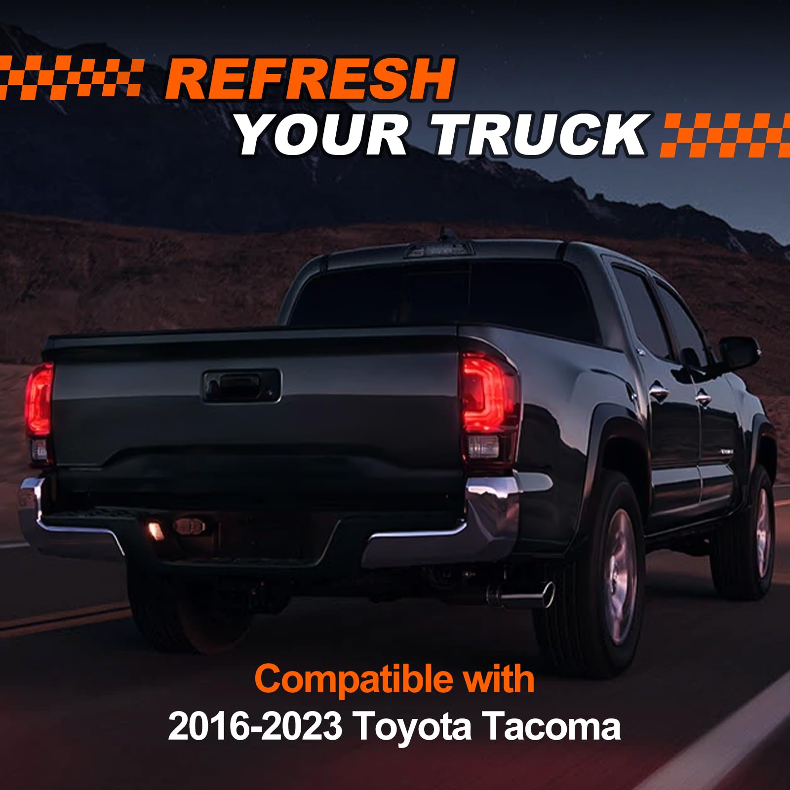 MAYELLO rear lamps on a dark-trim Toyota Tacoma