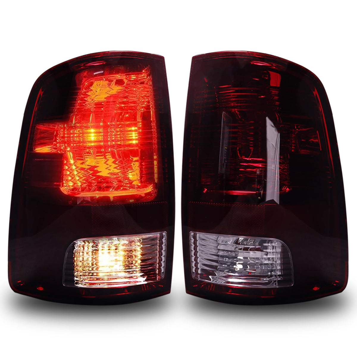 MAYELLO smoked red tail lights for Ram enhance rugged styling with included bulbs