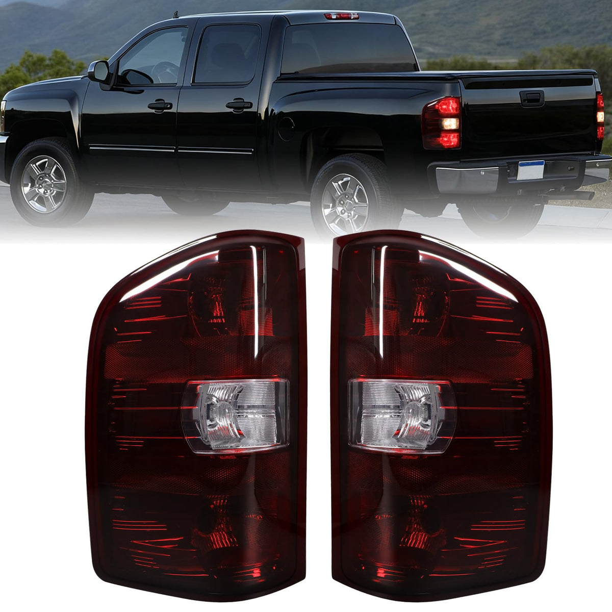 MAYELLO smoked red tail lights installed on Silverado for a seamless factory-like fit