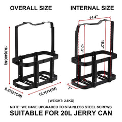 Mayouko 20L Jerry can mount bracket side view enables quick attachment