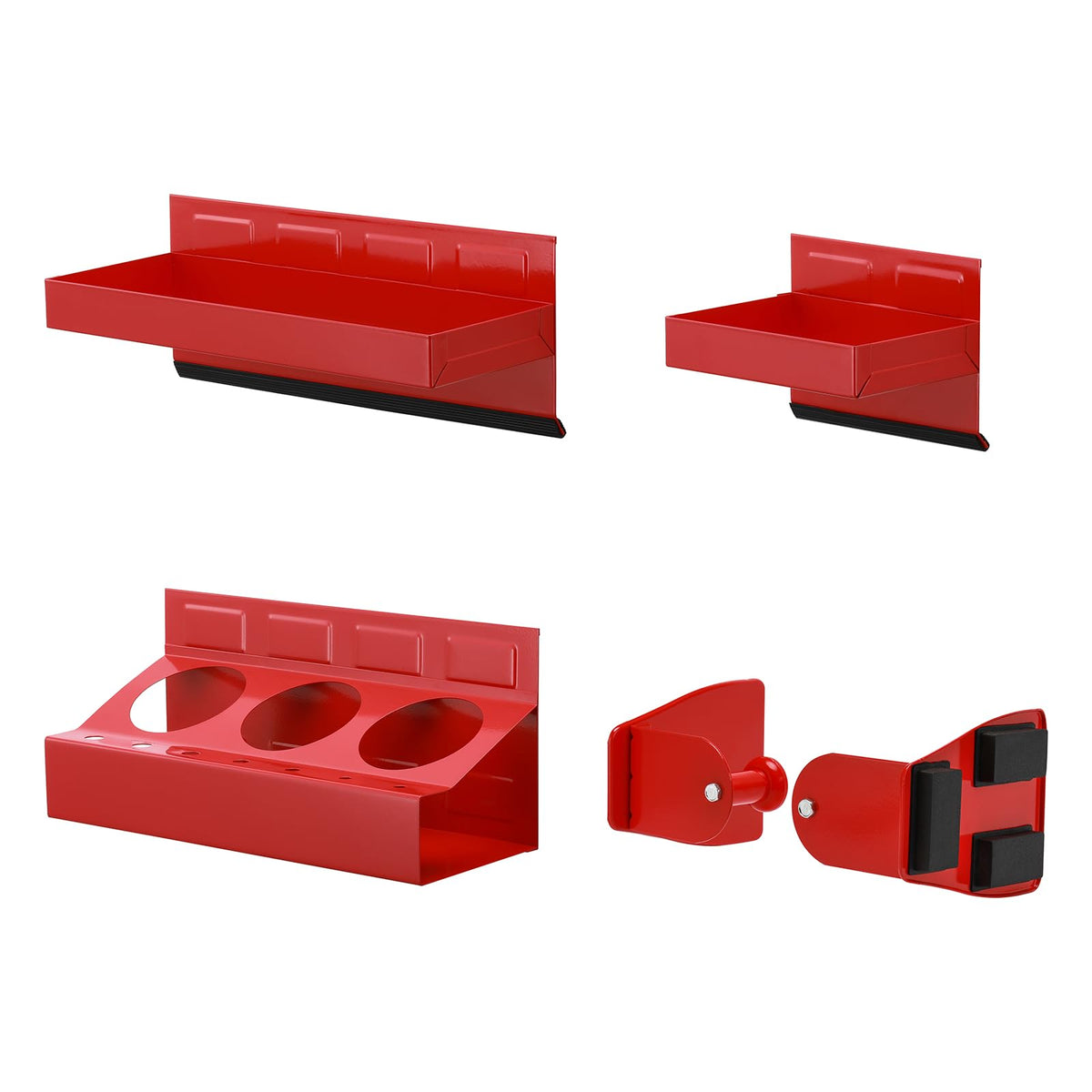 Mayouko magnetic toolbox shelf 4-piece set on metal surface for clutter-free workspace