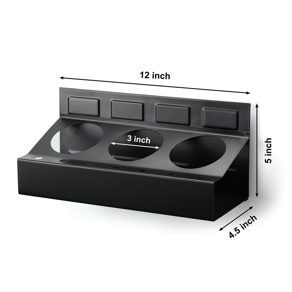 Mayouko matte black toolbox shelf adds sleek storage to any workspace