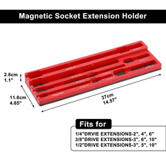 Close-up of stamped socket sizes on Mayouko organizer for easy identification.