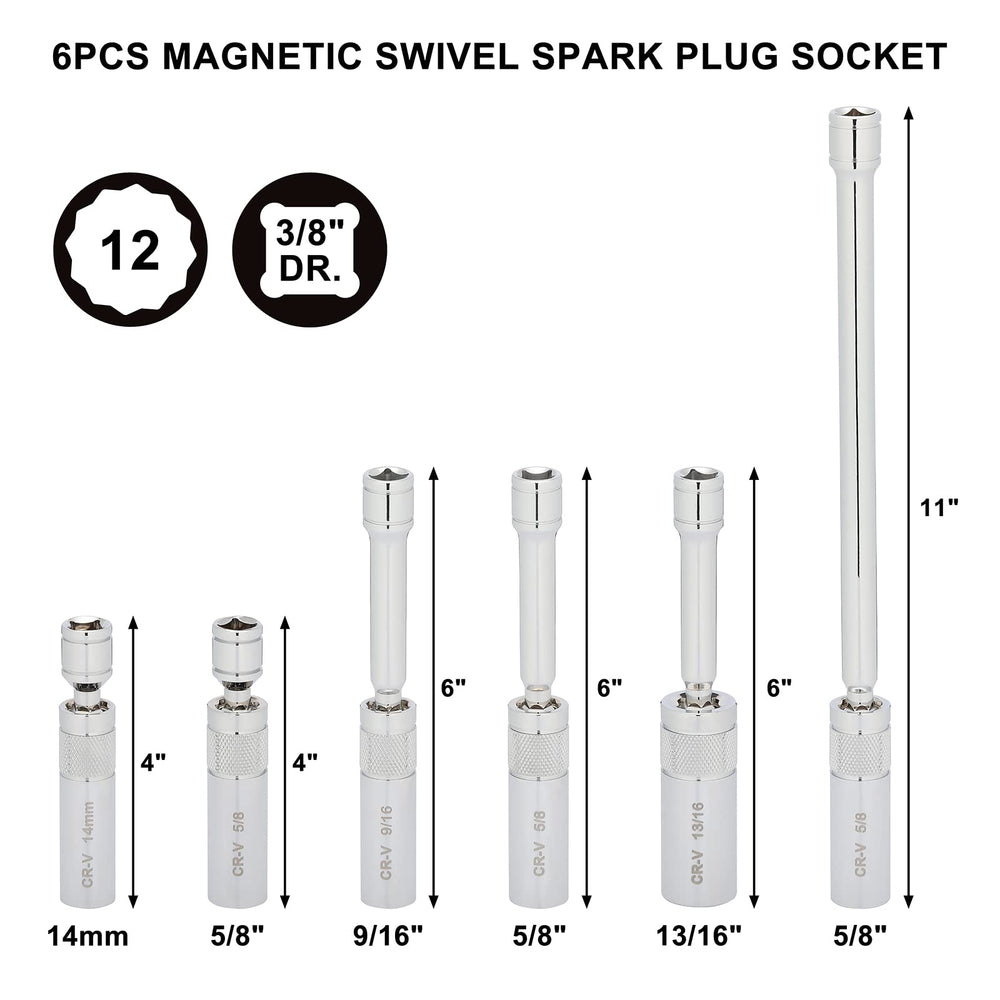 Mayouko spark plug socket 5-8in 4in for deep reach.
