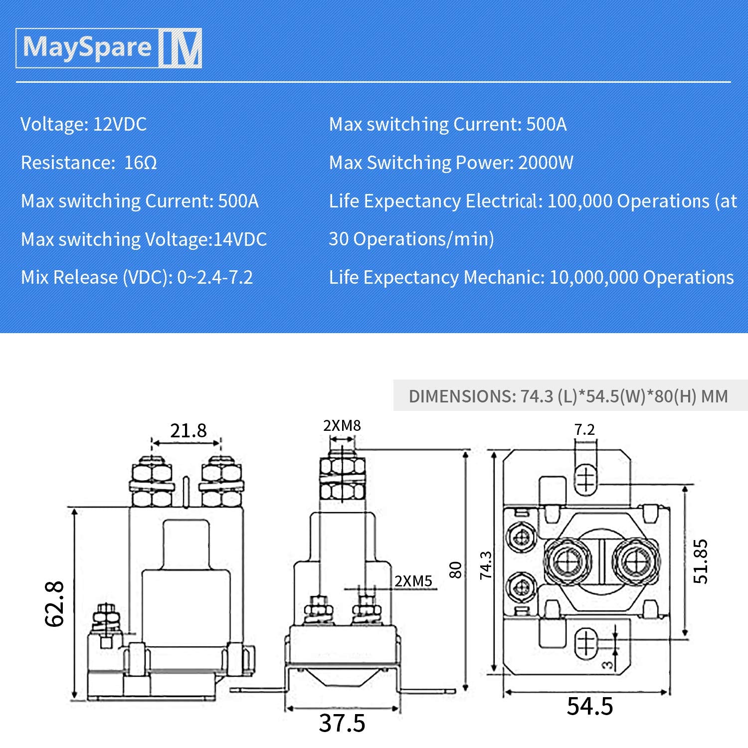 MaySpare battery isolator terminals kit ready for quick connections
