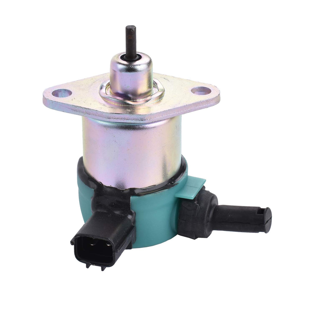 MaySpare solenoid front view, 12V compatibility for Kubota engines.