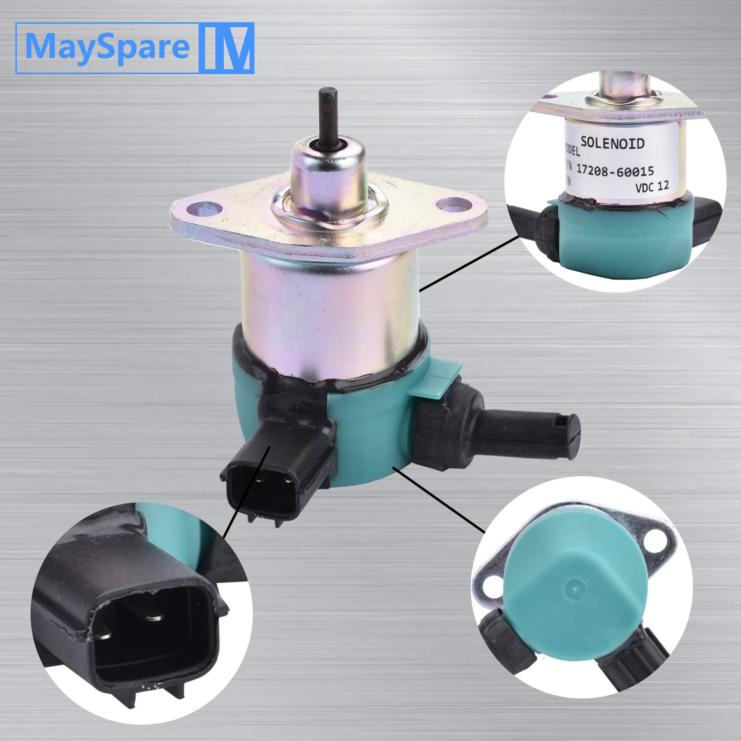 MaySpare solenoid top view, copper coil and solid construction.