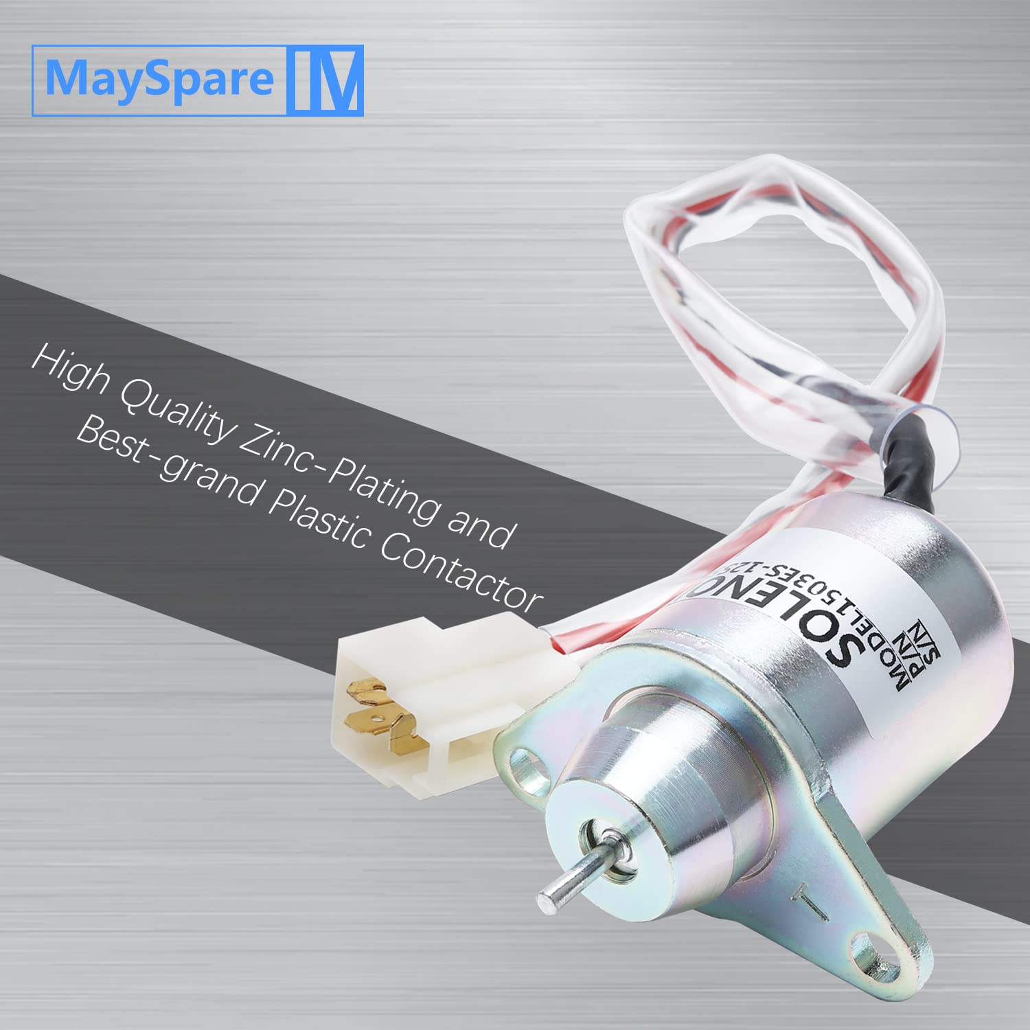 MaySpare solenoid mounting holes ready for quick install in compatible engines.
