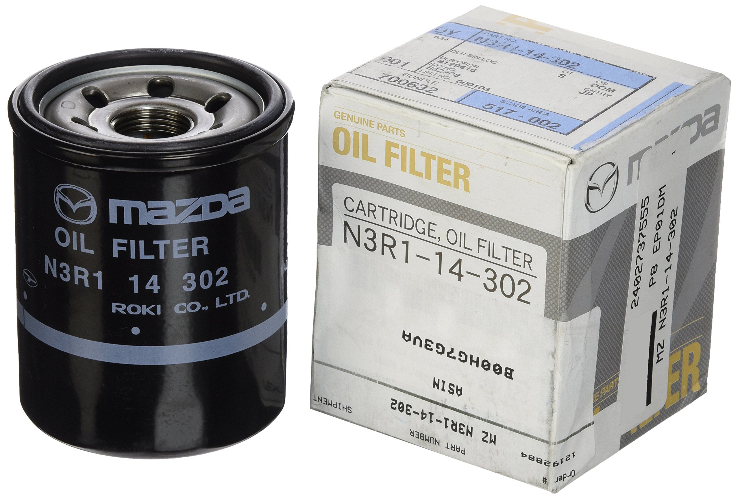 Mazda oil filter cartridge N3R1-14-302 ensures proper fit and reliable engine protection.