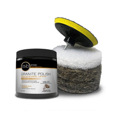 MB Stone Care MB-20 granite polishing cream jar for showroom-like shine on granite.